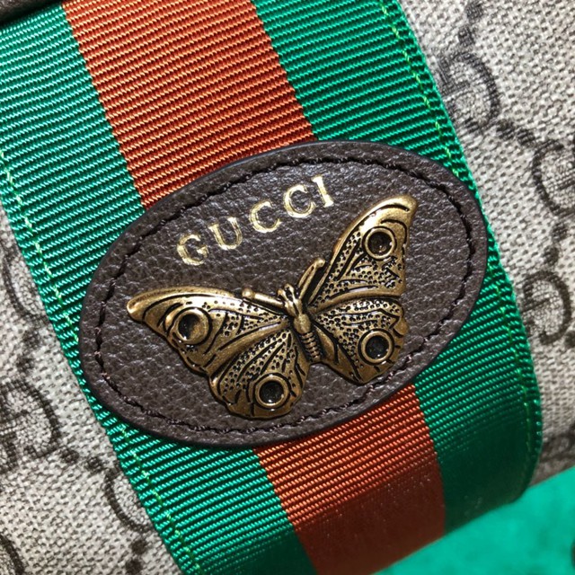 Gucci女包 564582 古馳新款女包 Gucci織帶和蝴蝶圖案迷你GG手袋 Gucci斜挎包  gqy1082